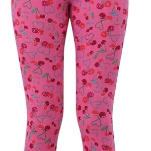Pink Cherry Print ankle Leggings